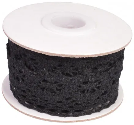 Infinity Hearts Blondebånd / Blondebånd Svart 26mm 2,5m