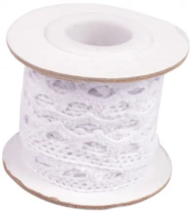 Infinity Hearts Blonde/Bånd av blonde Hvit 12mm 2,5m