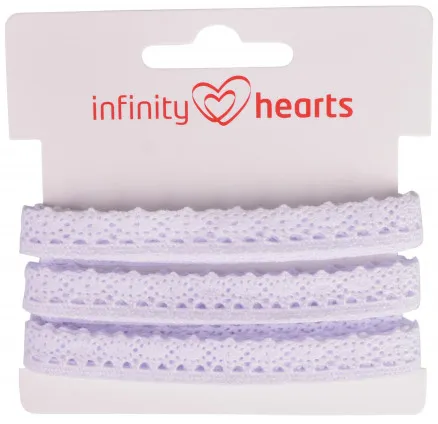 Infinity Hearts Blondebånd i polyester 11mm 01 Hvit - 5m