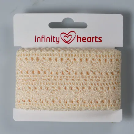 Infinity Hearts Blondebånd i polyester 25mm 2 Ecru - 5m