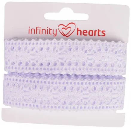 Infinity Hearts Blondebånd i polyester 25mm 01 Hvit - 5m