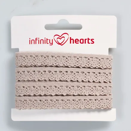 Infinity Hearts Blondebånd i polyester 11mm 3 Sand - 5m
