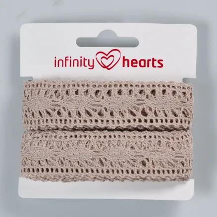 Infinity Hearts Blondebånd i polyester 25mm 3 Sand - 5m