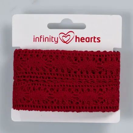 Infinity Hearts Blondebånd i polyester 25mm 10 Vinrød - 5m