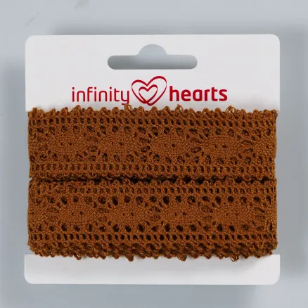 Infinity Hearts Blondebånd i Polyester 25mm 4 Brun - 5m
