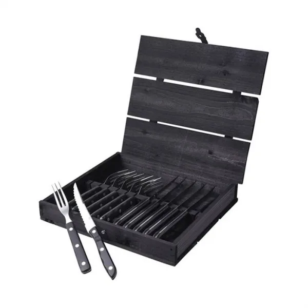Gense Old Farmer steak-/grillbestikk 12 deler - Svart/stål