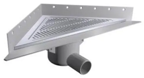 Purus Corner gulvavløp sampak Ø50 mm horisontal med