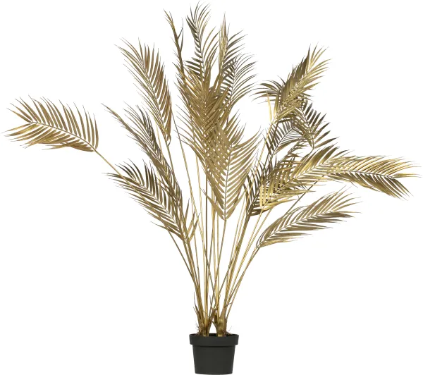 WOOOD Palm kunstig plante - gull polyester (H:110)