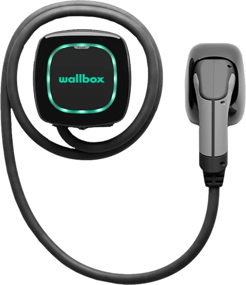 Wallbox Pulsar Plus ladestasjon med Wi-Fi, 22 kW, 7 meter, Type 2, svart