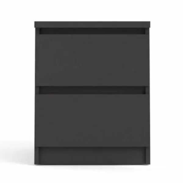 TVILUM Naia nattbord, med 2 skuffer - svart folie og plast (40.4x50)