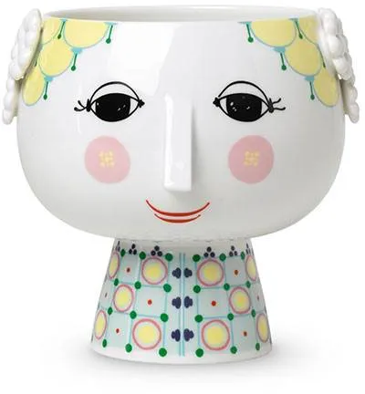 Björn Wiinblad Eva blomsterpotte med stativ - Ø15,5 cm - Gul