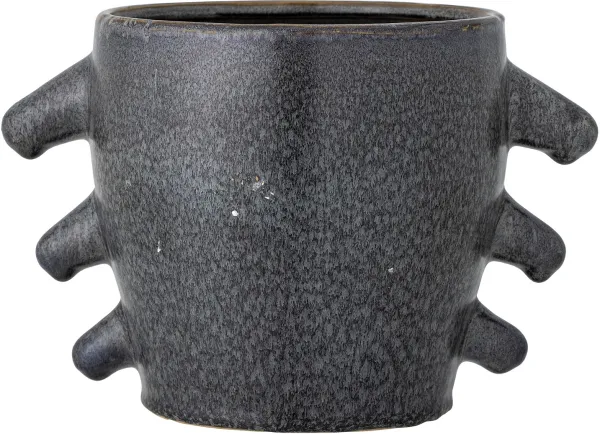 Khan, Blomsterpotte, grå, steintøy