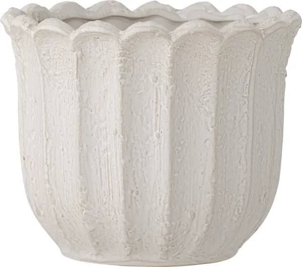 Chaca, plantepotte, hvit, steingods